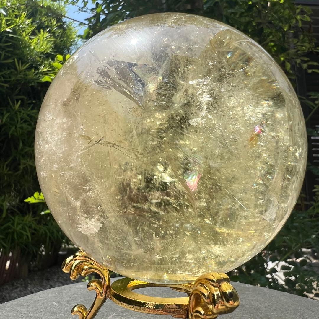 ✳️究極の逸品✨極上品質 美麗黄水晶✨幸運の石✨レインボー シトリン 丸玉 天然石