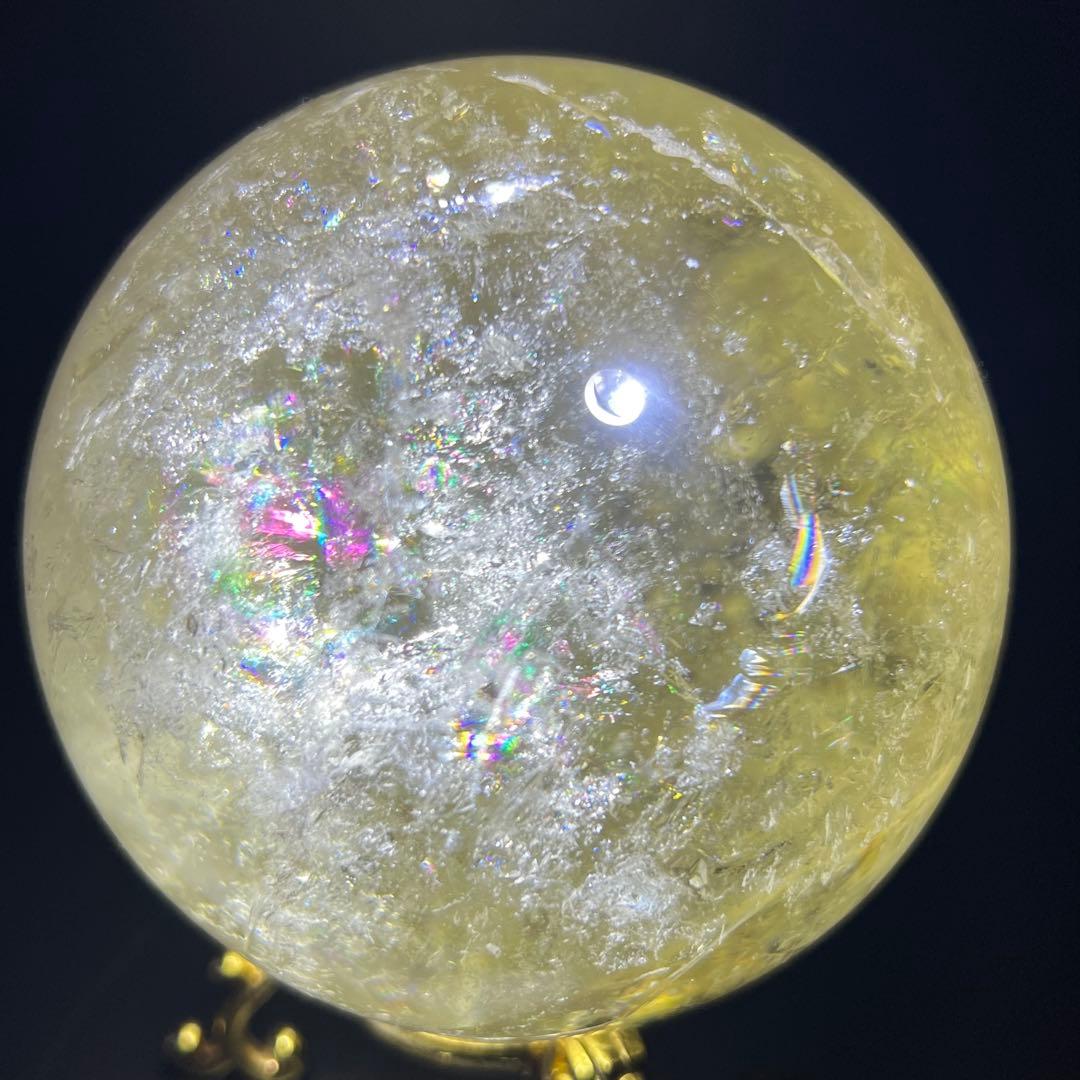 ✳️究極の逸品✨極上品質 美麗黄水晶✨幸運の石✨レインボー シトリン 丸玉 天然石