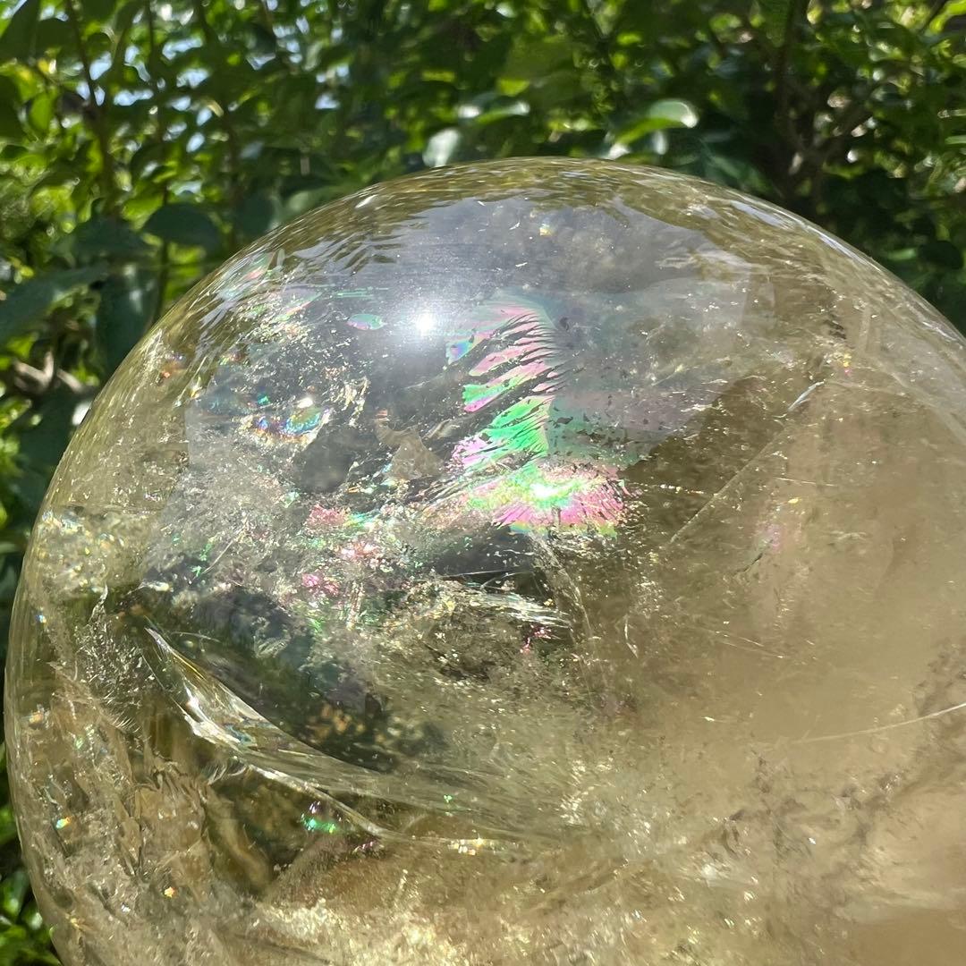 ✳️究極の逸品✨極上品質 美麗黄水晶✨幸運の石✨レインボー シトリン 丸玉 天然石