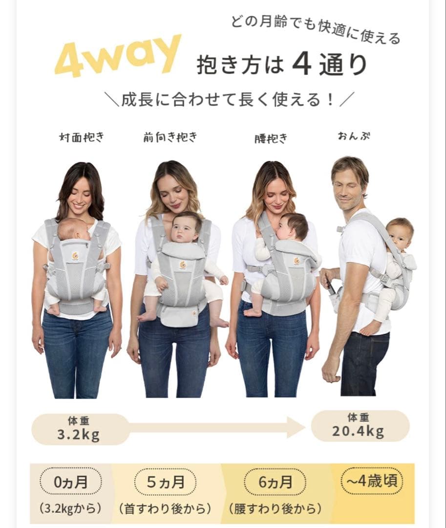 ［最上級モデル］エルゴ 抱っこ紐 オムニ ブリーズ 新生児 前向き可