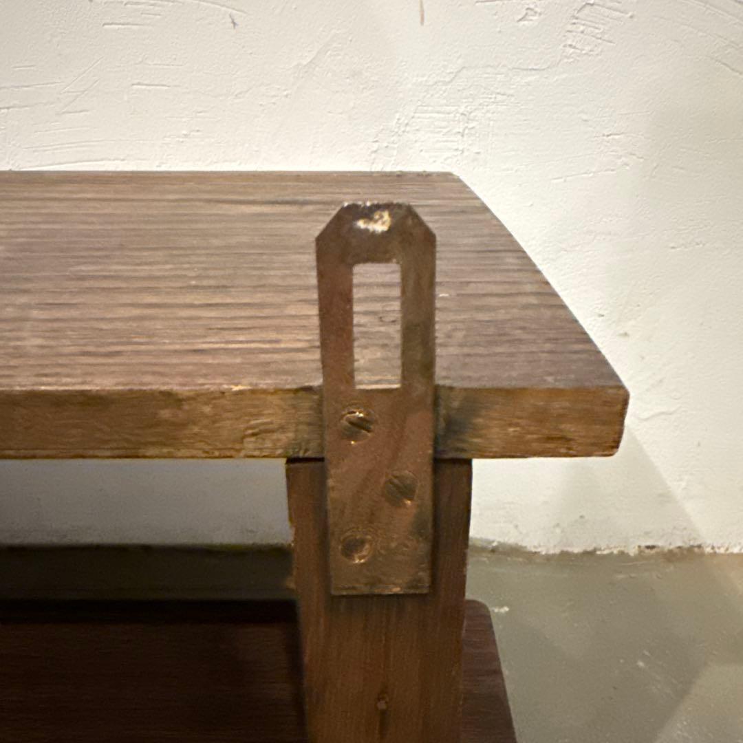 ヴィンテージ　木製ウォールシェルフ　2段シェルフ