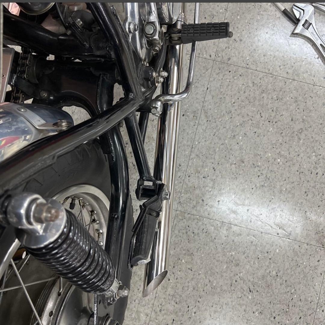 ど*ゃ様 ワンオフ　SR400 ショート菅　ドラッグパイプスラッシュカットマフラ