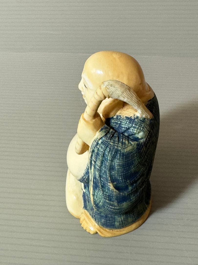 2733 根付　置物　2客　骨董品　古美術　布袋　仏像 七福神