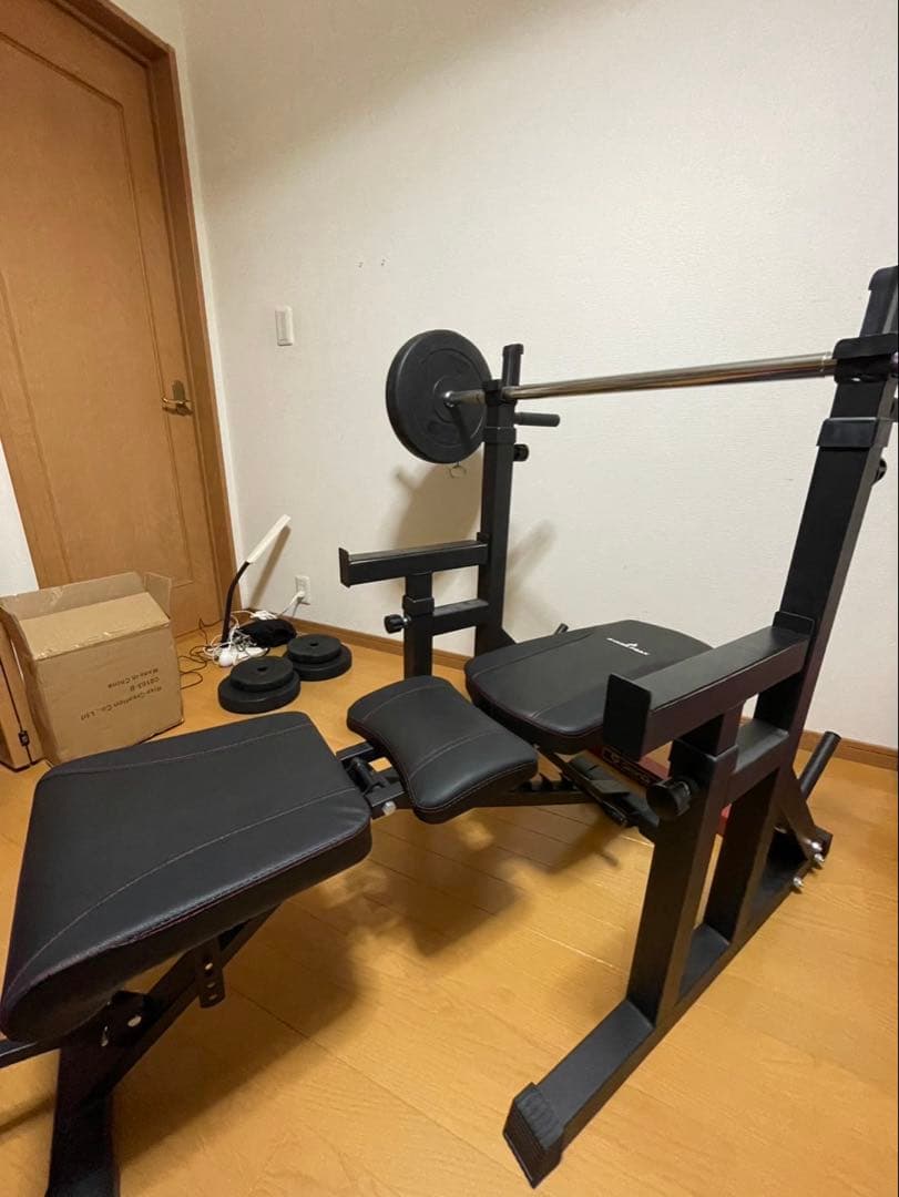 ベンチプレスセット （トレーニングベンチ + バーベルスタンド + バーベル）