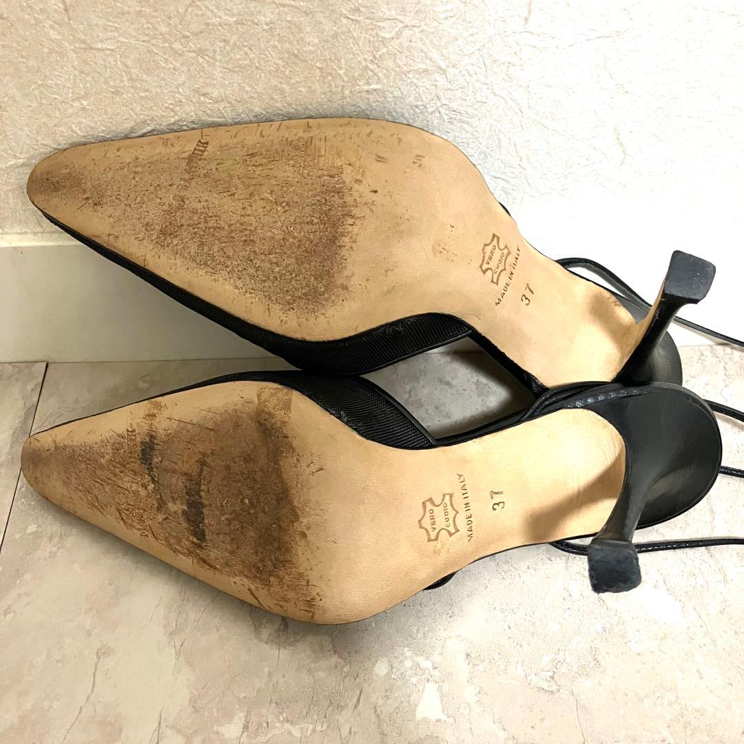 マノロブラニク　フラワー刺繍ミュール　ブラック黒　メッシュ　アンクルストラップ