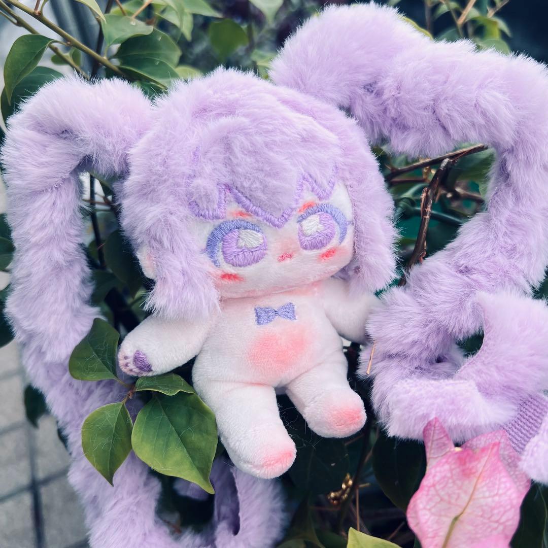 H*o様 自作ぬい 紫ぽわうさちゃん 無属性ぬいぐるみ