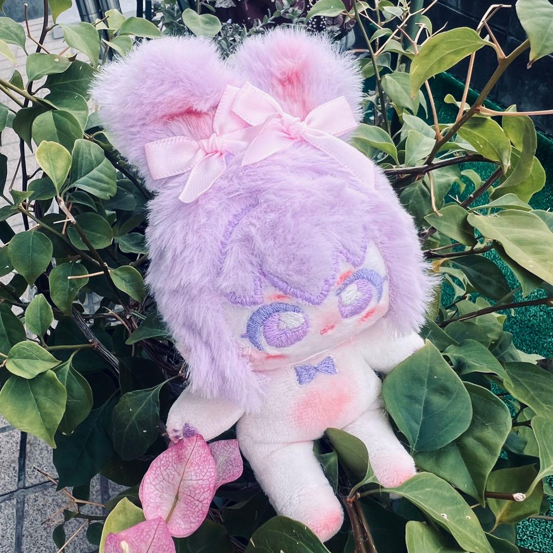 H*o様 自作ぬい 紫ぽわうさちゃん 無属性ぬいぐるみ