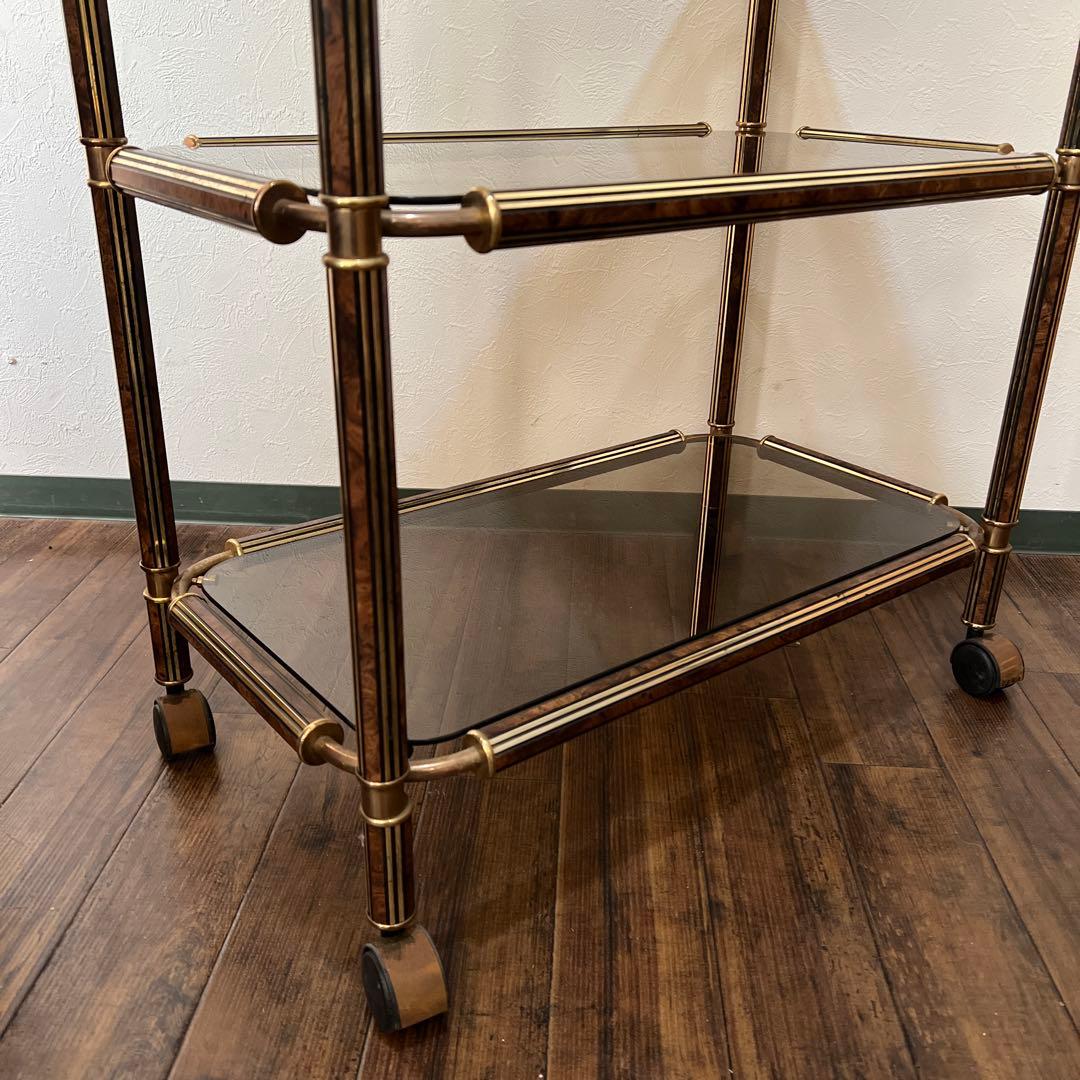 k156r119 シックでエレガントなキャスター付きガラスシェルフ 3段ワゴン