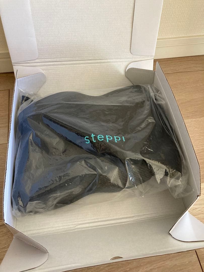 steppiステッピィ　プラットフォームストレッチブーツ黒ブラック24.5/6H