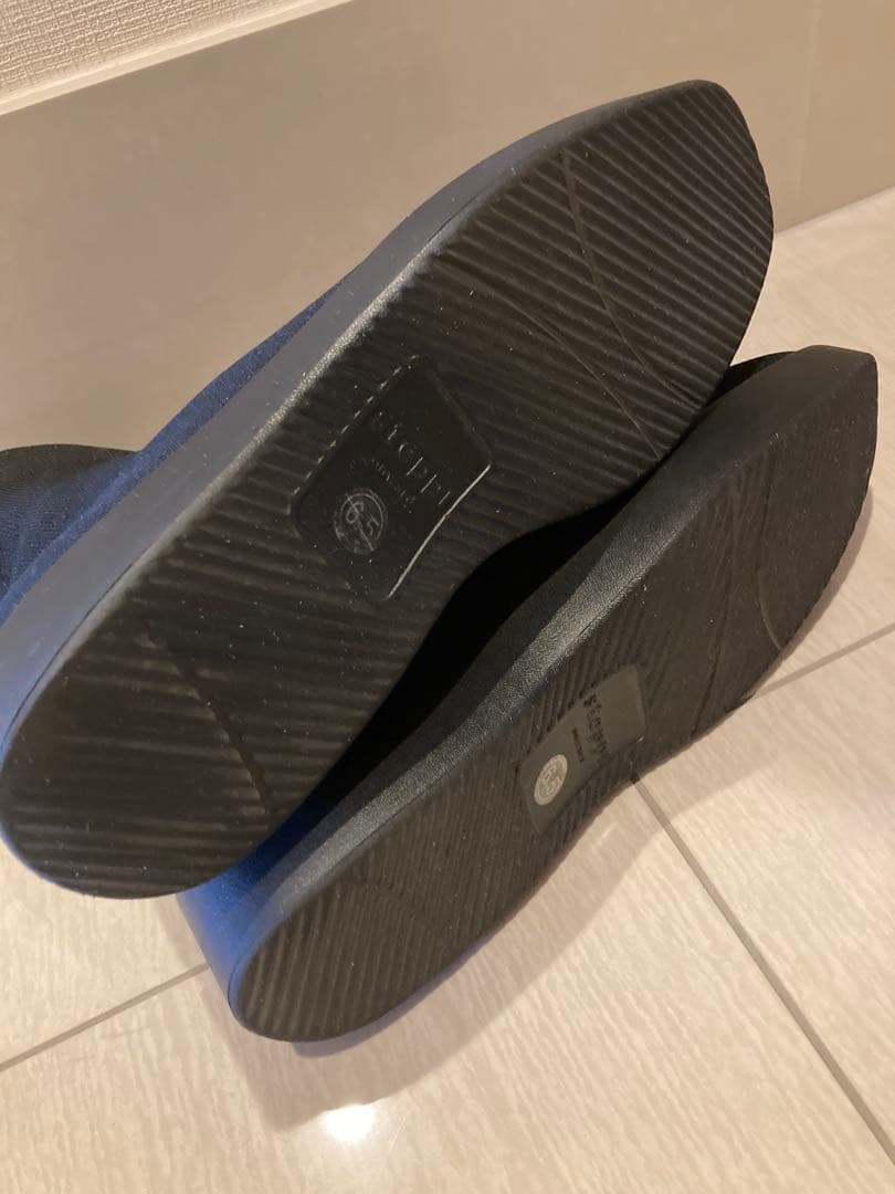 steppiステッピィ　プラットフォームストレッチブーツ黒ブラック24.5/6H