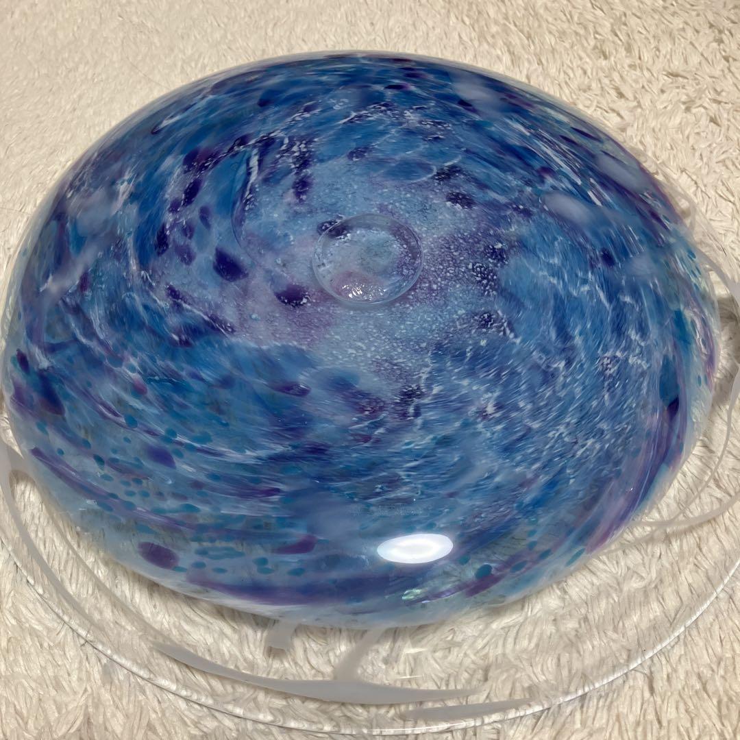 アンティークガラス大皿36cm