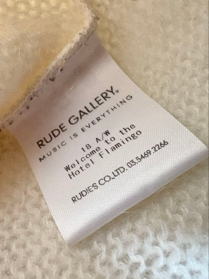 RUDE GALLERY モヘア　タートルネック　ニット　白　グレー　ウール