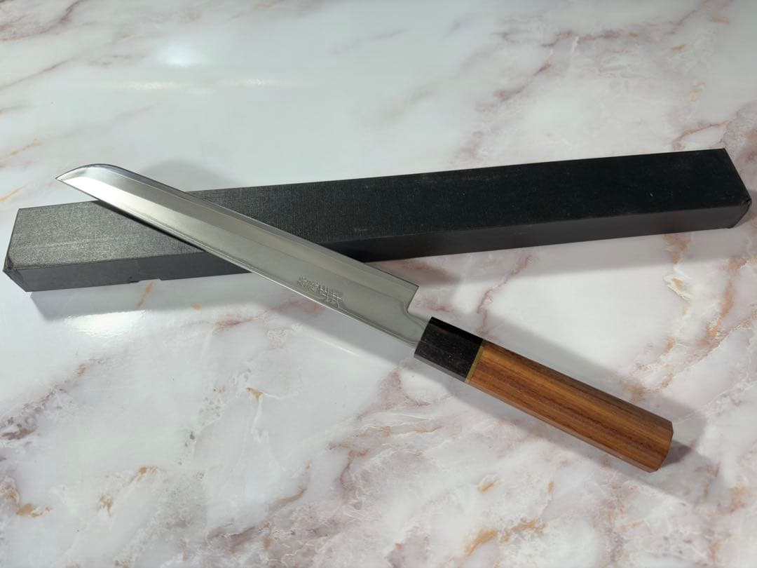 刺身包丁 柳刃包丁 ダマスカス鋼 刃渡25センチ 8寸