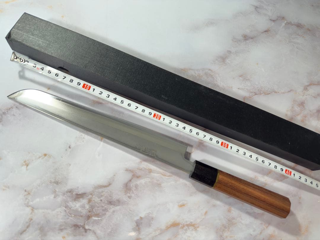 刺身包丁 柳刃包丁 ダマスカス鋼 刃渡25センチ 8寸