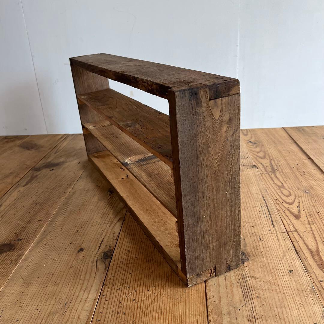 アンティーク 飾り棚 キッチン収納 古民家 民藝 無垢材 シャビー z907