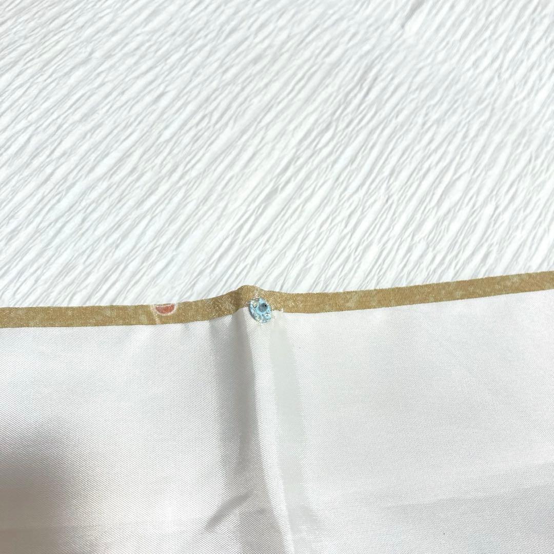 【美品✨】東レシルック　洗える着物　小紋　四季草花　くすみの黄　トールサイズK7