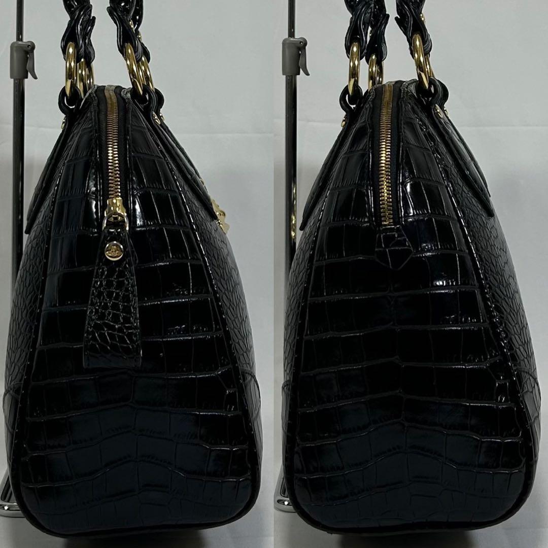【極美品】ヴィヴィアンウエストウッド オーブ 2way ハンドバッグ クロコ 黒