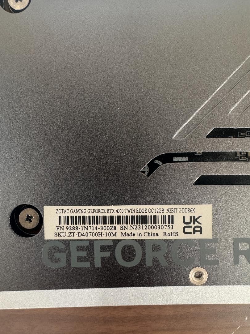 ば*要様 ZOTAC GeForce RTX 4070 OC 12GB ID 7
