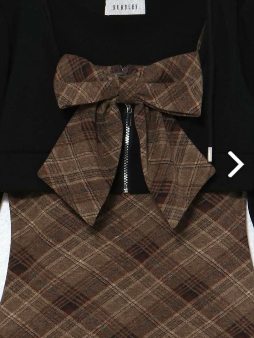 bubbles チェックパーカーワンピース Mサイズ