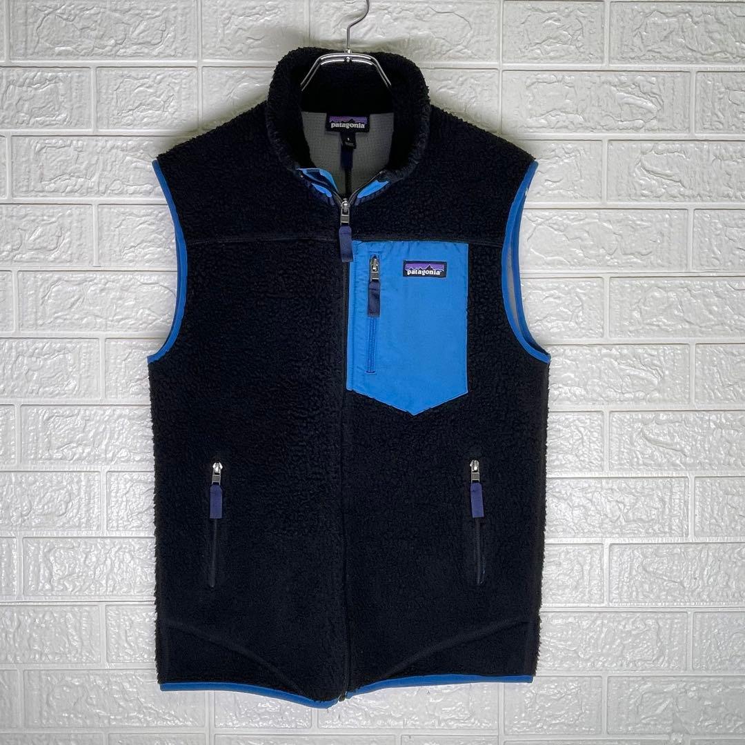 【24時間以内　匿名発送】パタゴニア　レトロXボアベスト　黒/青　Sサイズ