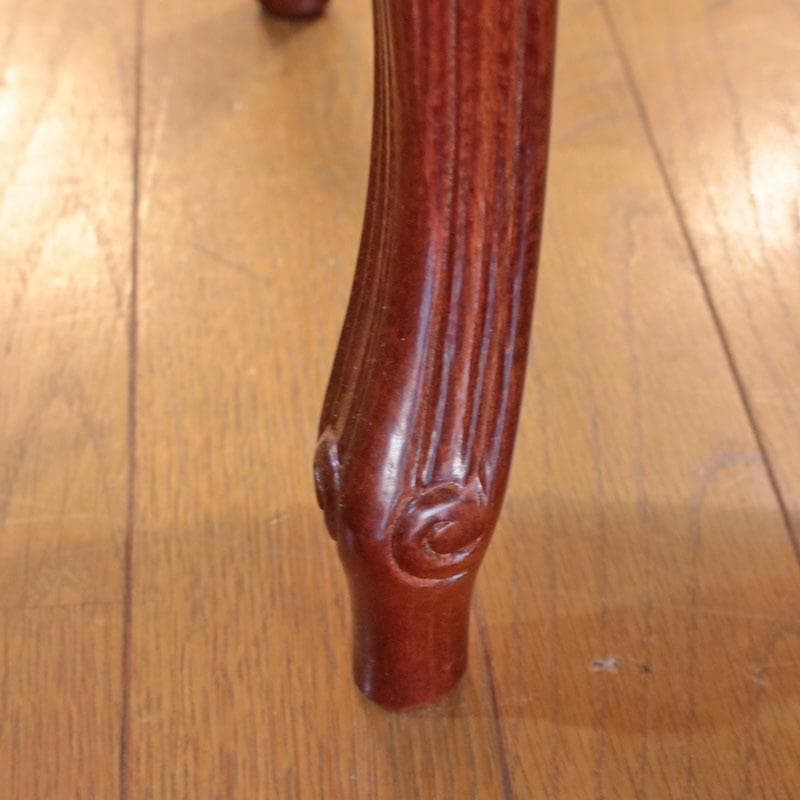 猫脚スツール 赤モケット ヴィンテージ風 かわいい 602-093