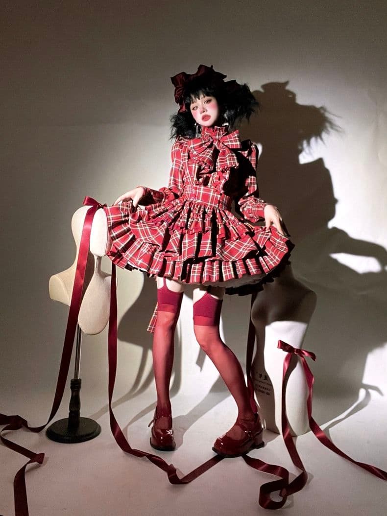 CATCOCOON長袖 セットアップ 赤チェック