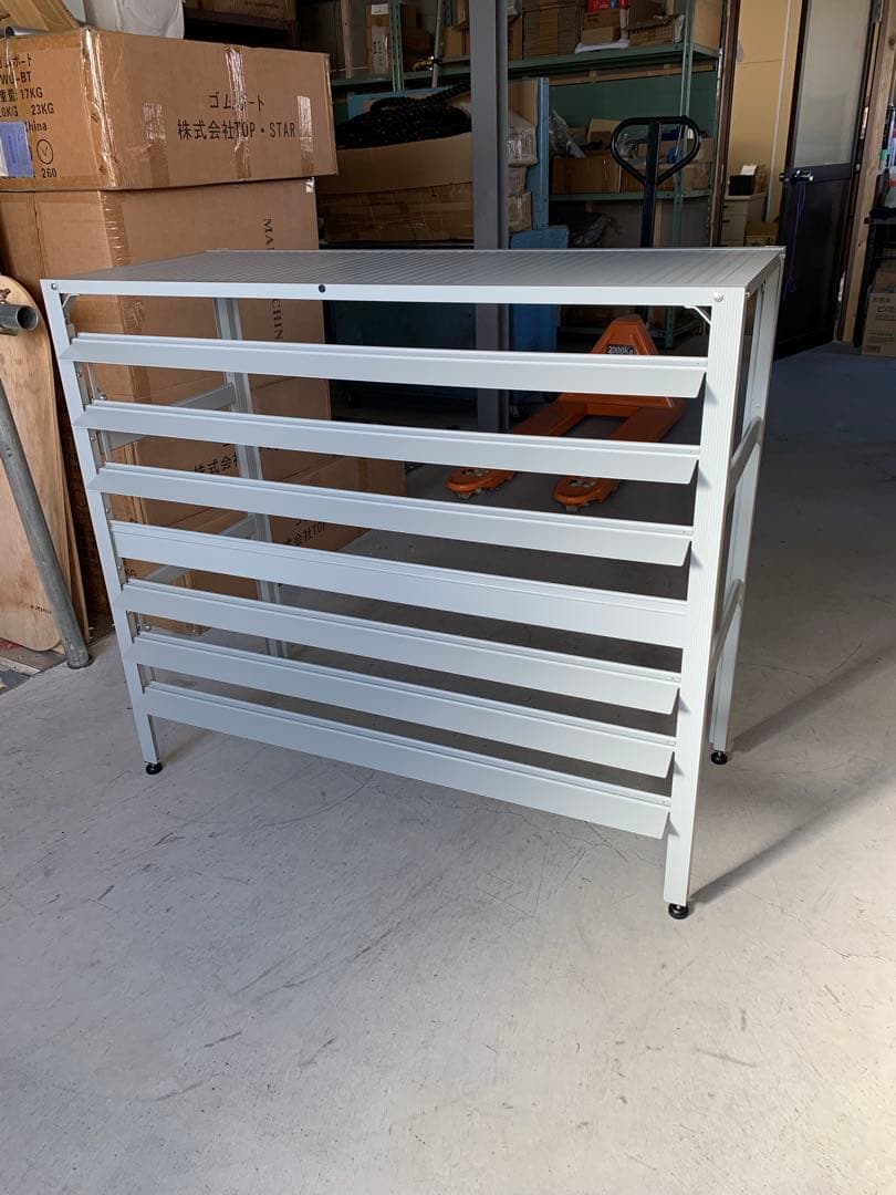 アルミ製 エアコン室外機カバー排気ルーバー方向可調整Lライトグレー