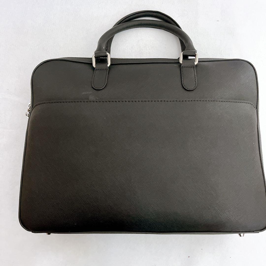 【訳あり特価】新品 高機能 ビジネスバッグ 本革 スリムデザイン 黒 レザー