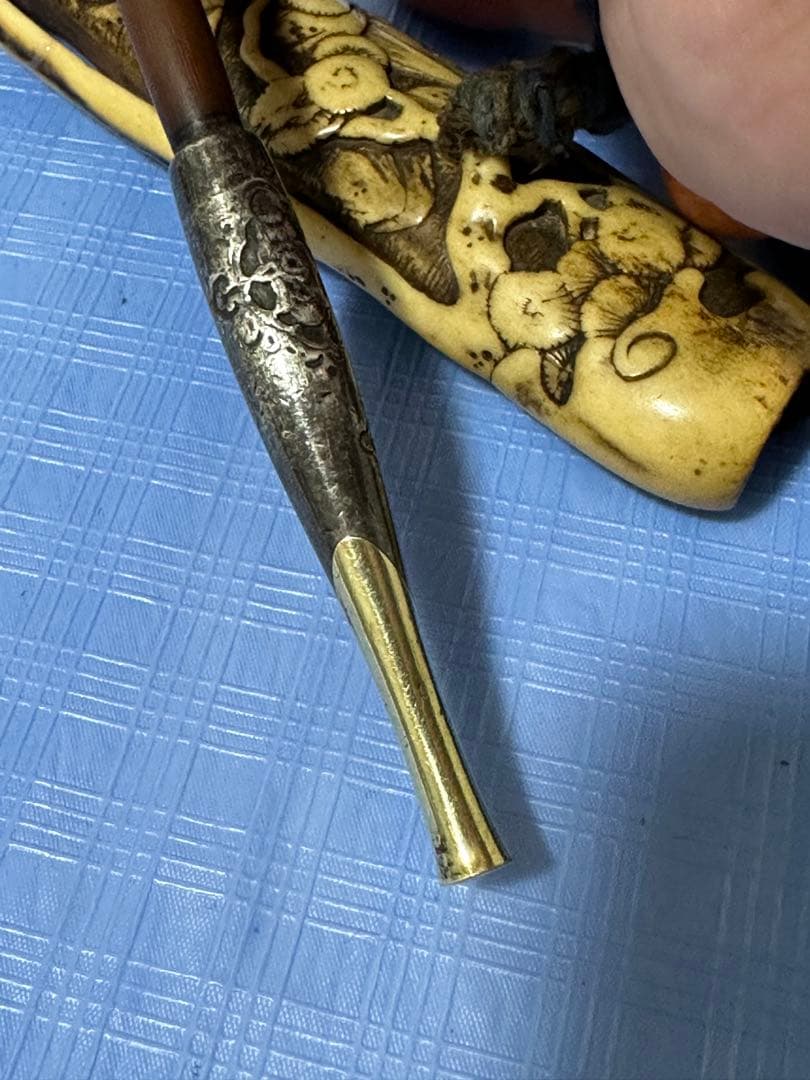 提物 烟管入れ 金口 珊瑚