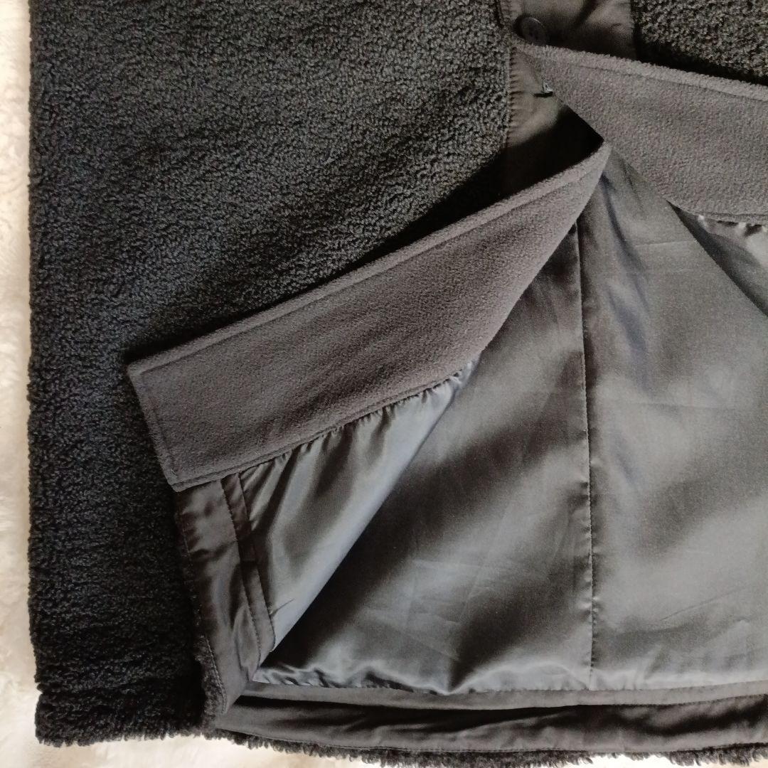 LASUD MILITARY ラシュッド ファーフーデッドボアコートBLACK❦