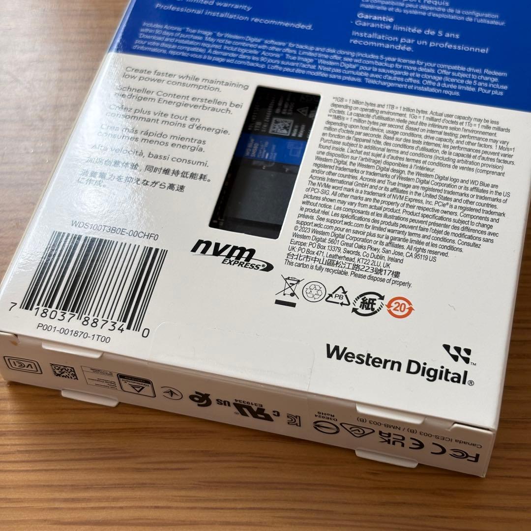 内蔵型SSD WD Blue SN580 1TB NVMe SSD