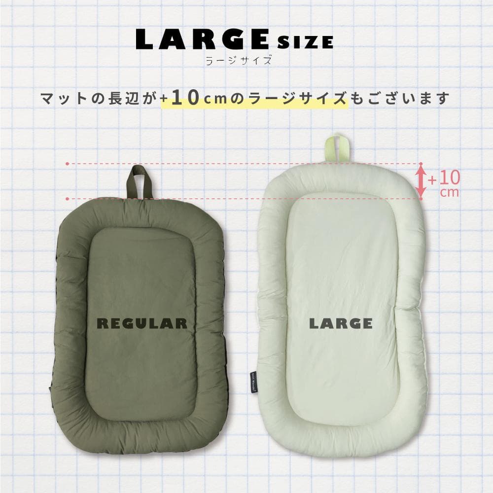 Lサイズ　カーキ×ブラウン ペットカートクッション あごのせ枕 マット 防水