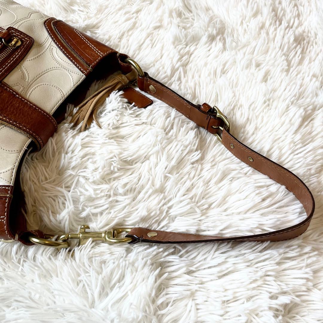 バッグ Coach Signature Leather Hobo Bag