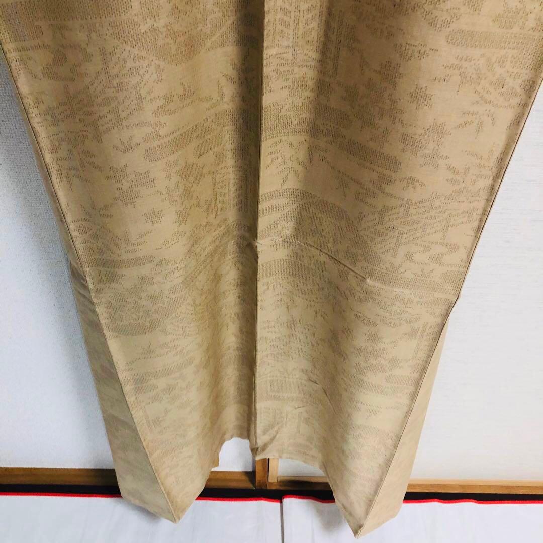 【未使用　トールサイズ】結城紬　奥順 練　御所解　袷　裄丈71.5 身丈169