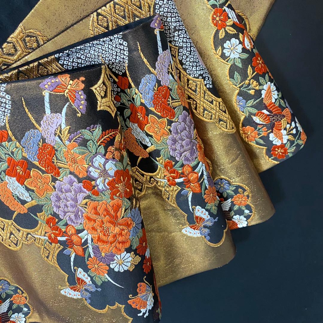 ZY-841 袋帯 雲取り 花車 鴛鴦 蝶 箔 フォーマル 礼装 高級 名品