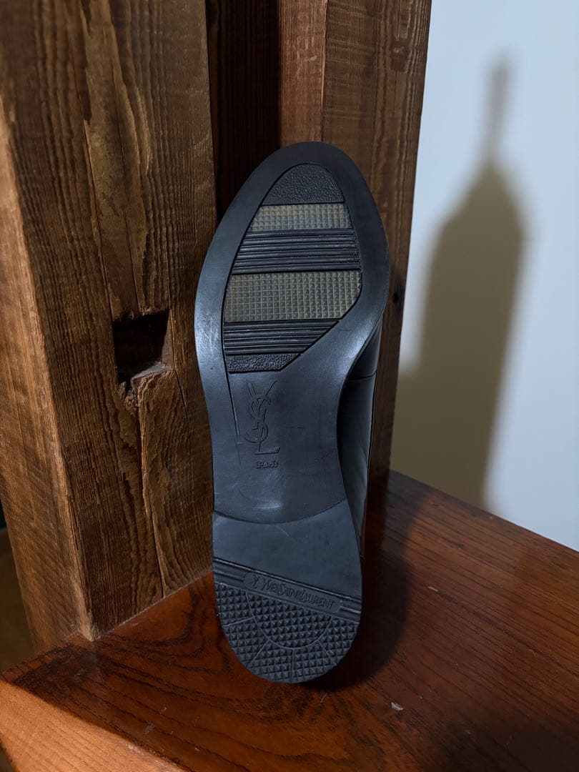 90's 【イヴ・サンローラン】　タッセルローファー 黒 #385 YSL