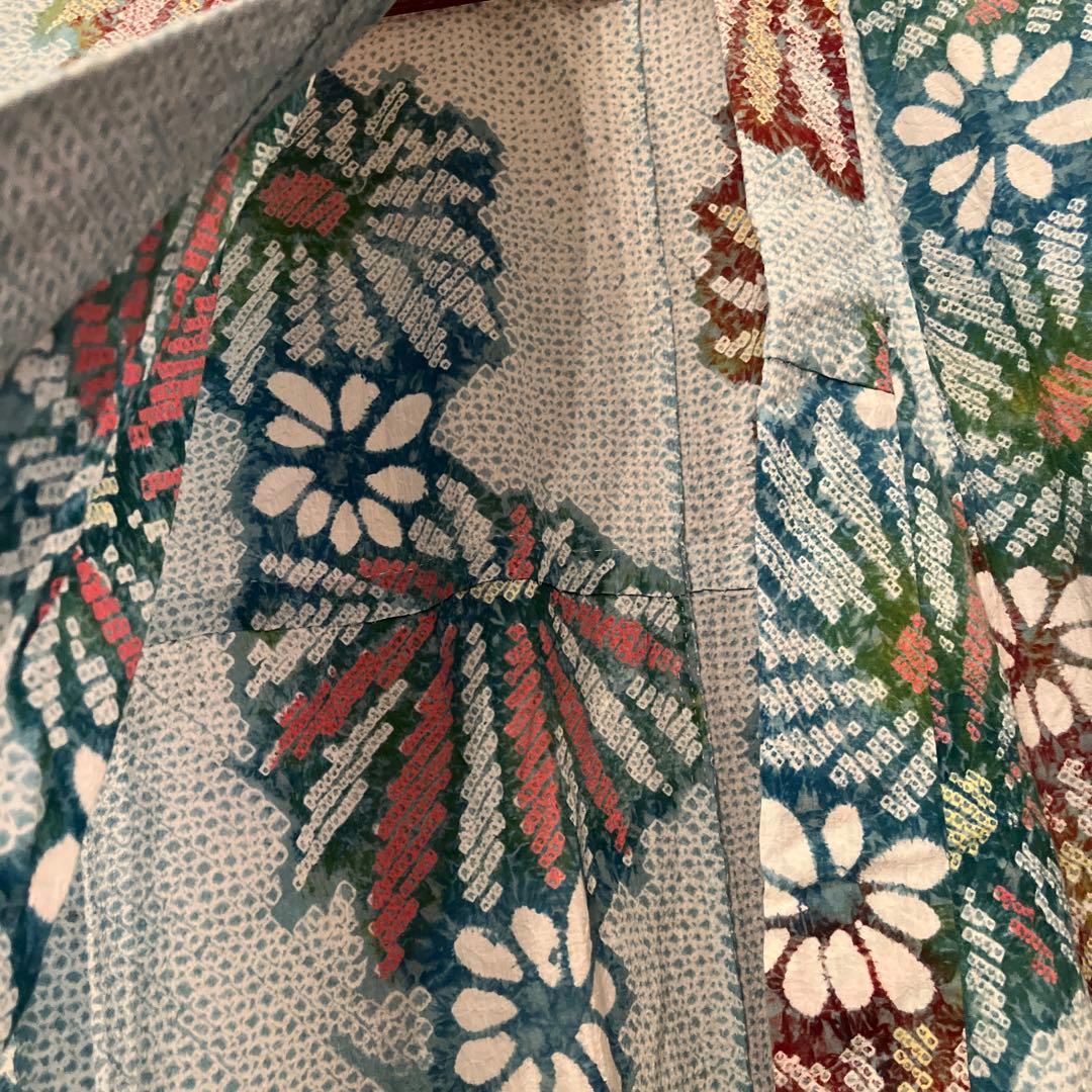 美品　有松絞り　総絞り　浴衣 夏物　パステル