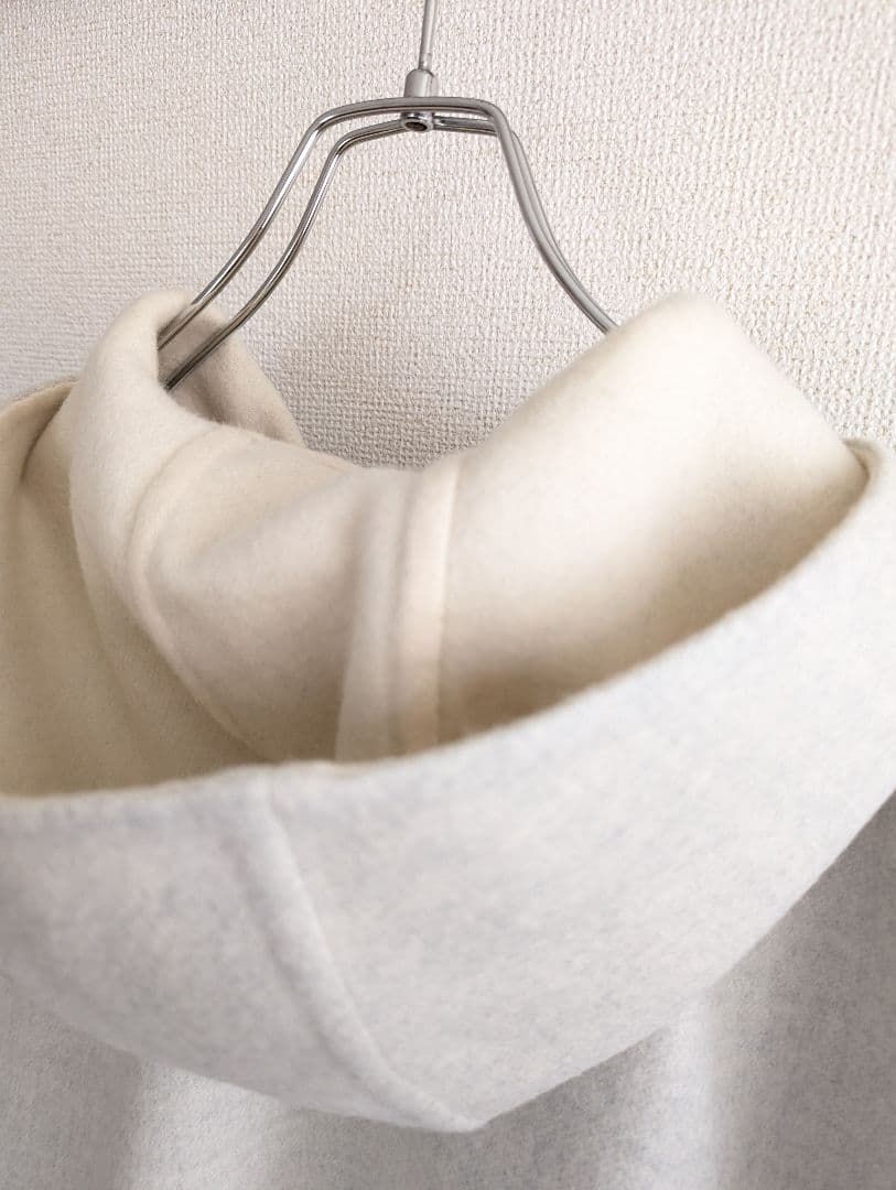 【良品】Tomorrowland Wフェイスウールマントコート　薄グレー