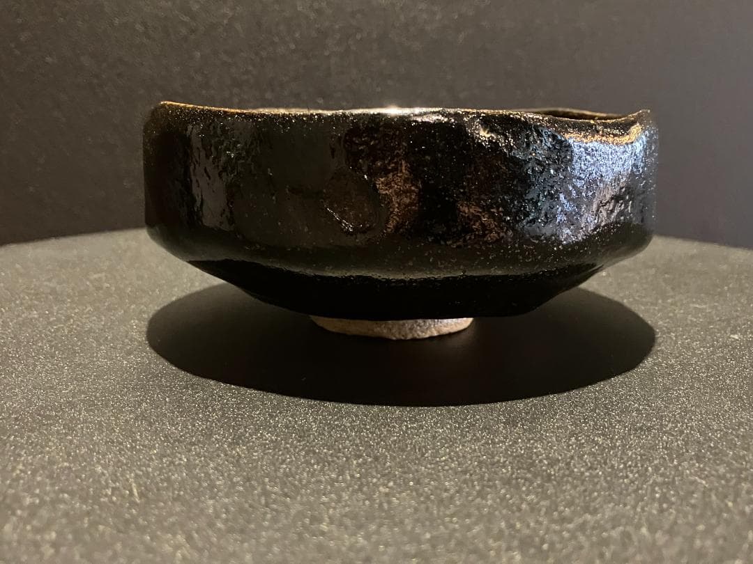 【真作保証】三代 中村道年 作 黒楽茶碗 共箱・黄布付 八事窯 茶道具 抹茶碗