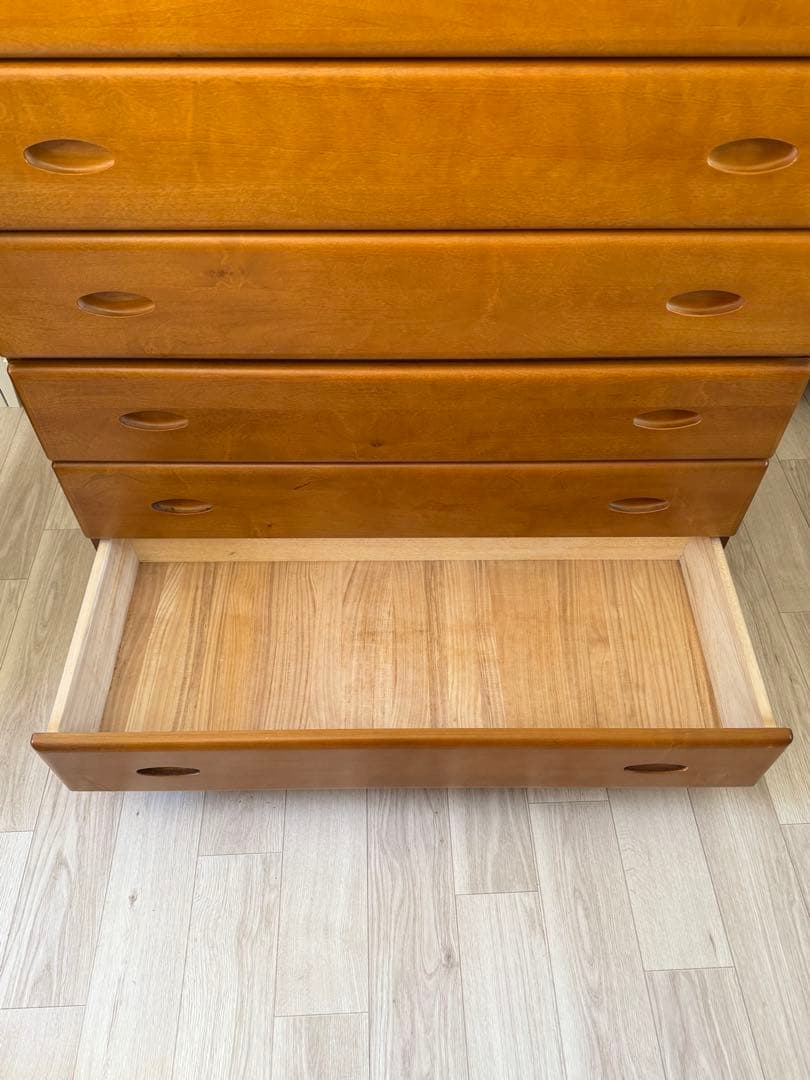 木製ハイチェスト 木目調 7段 引き出し ブラウン