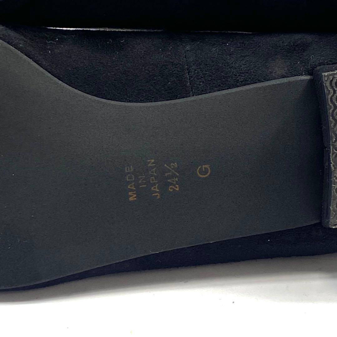 DIANA x chay パールリボン パンプス フラットシューズ 黒 24.5