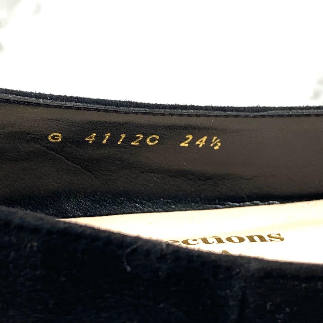 DIANA x chay パールリボン パンプス フラットシューズ 黒 24.5