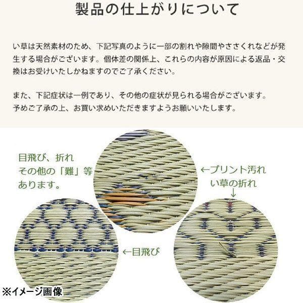 添島勲商店 国産 い草花ござ ラグ 紋織り 約190ｘ190cm No757