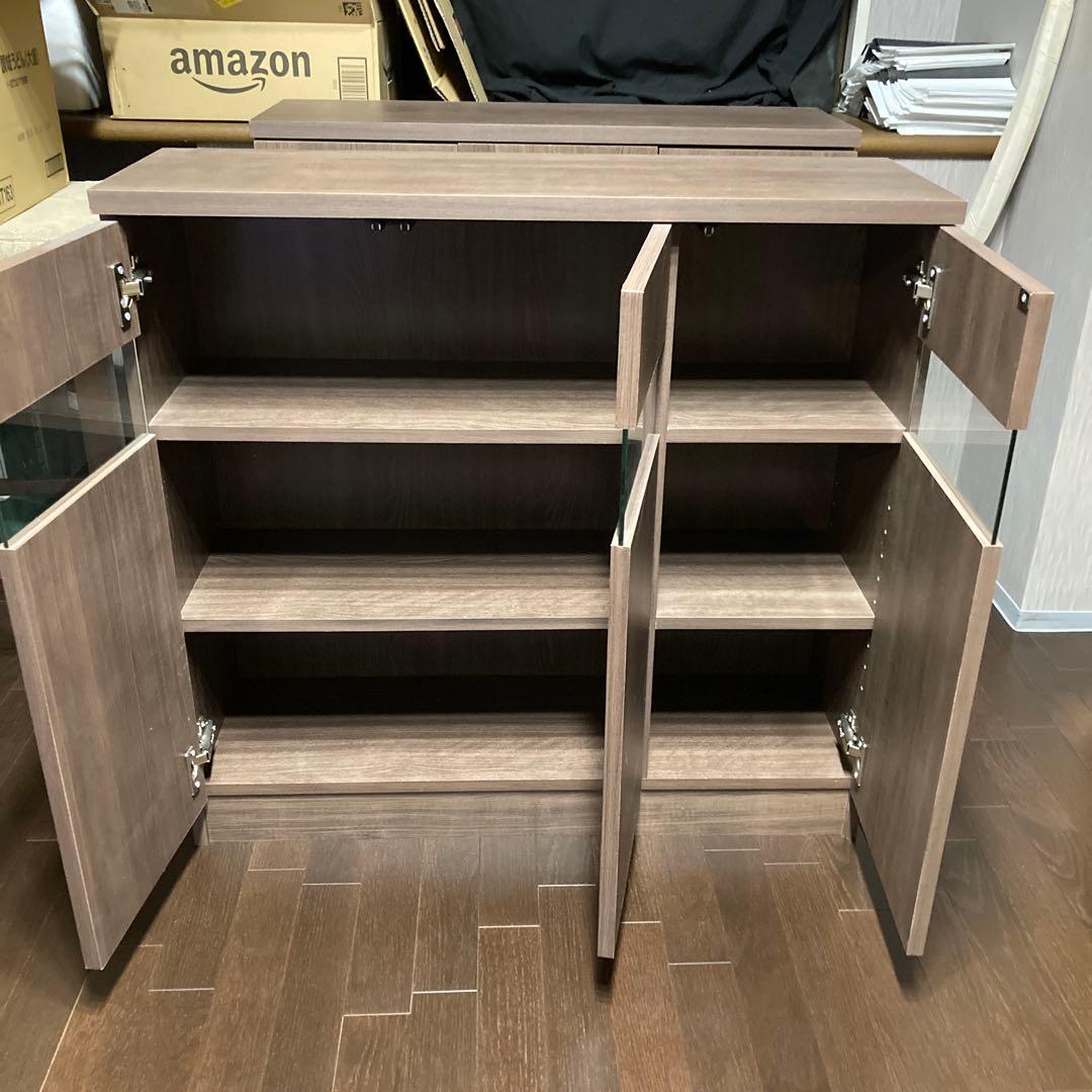 ワイエムワールド カウンター下収納 扉付き セピアナチュラル