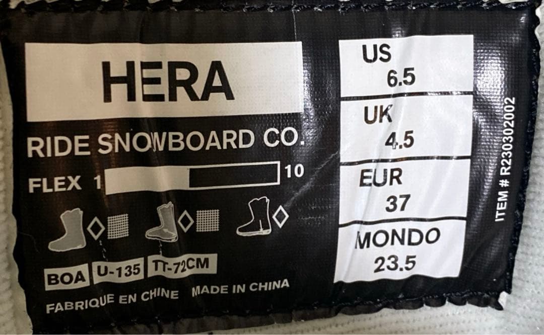 【美品_23-24モデル】RIDE スノボ　HERA　レディース　23.5cm
