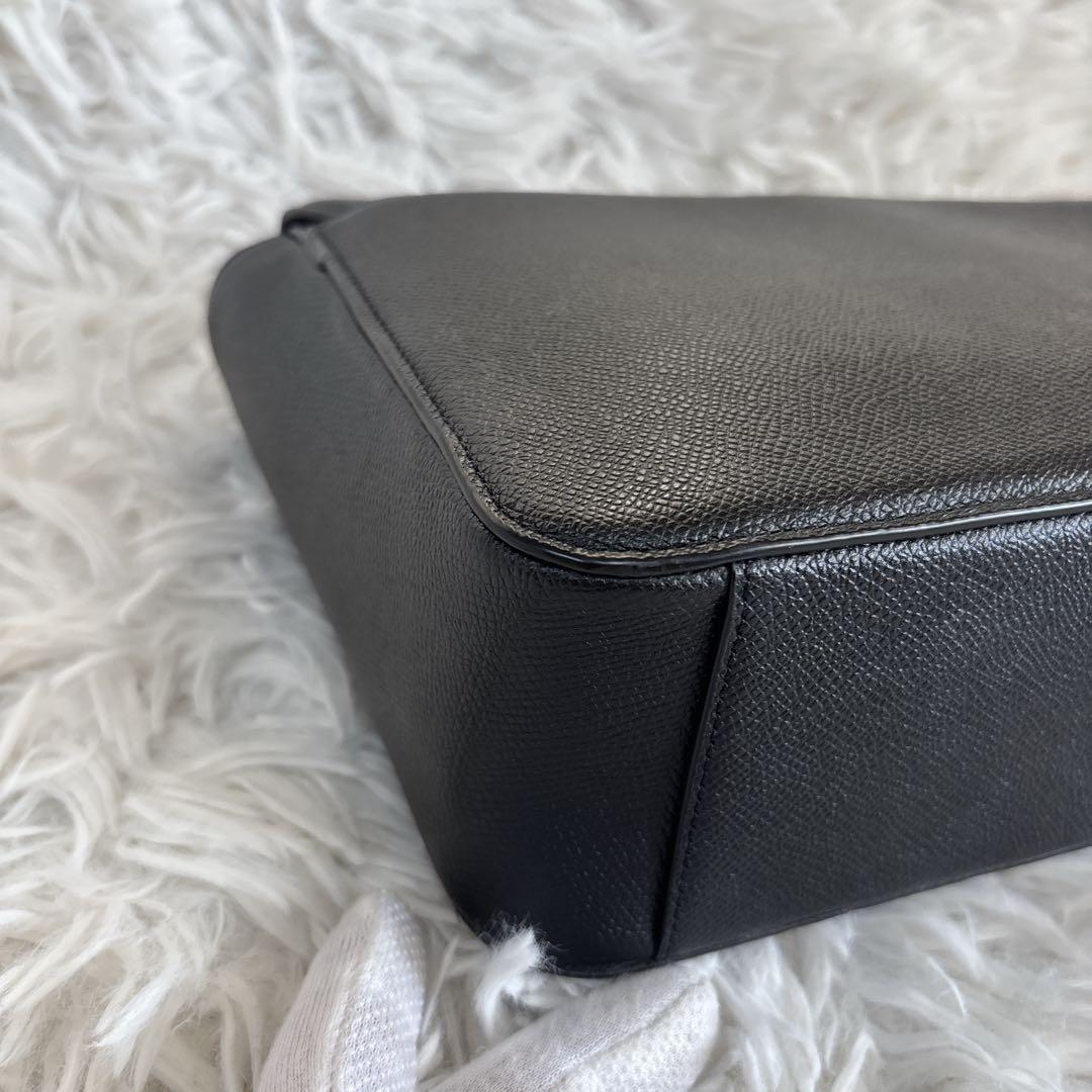 【極美品】コーチ　ショルダーバッグ　レザー　ST付　ブラック　大人気