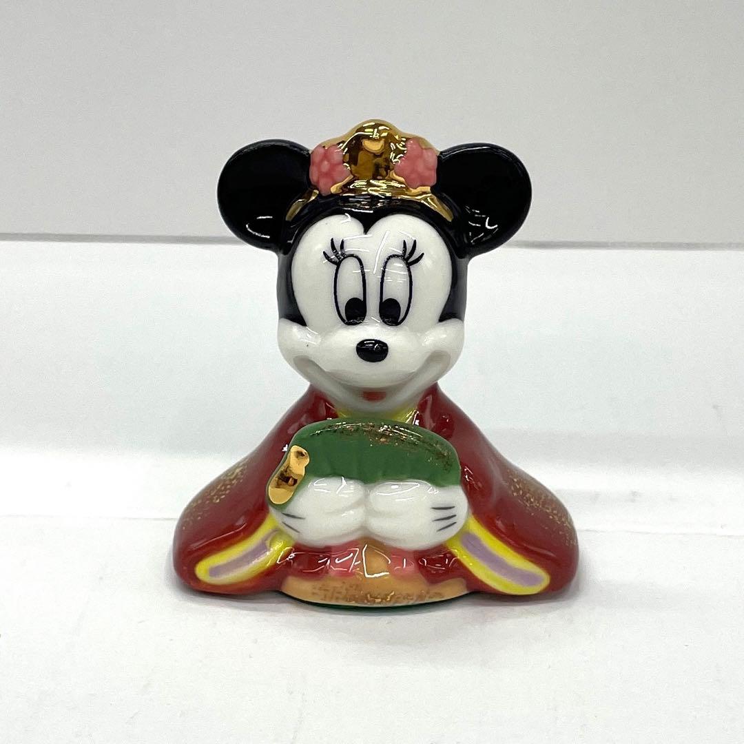 吉徳　ミッキー＆ミニー雛人形と円形　市松模様　三日月飾り台のセット売り