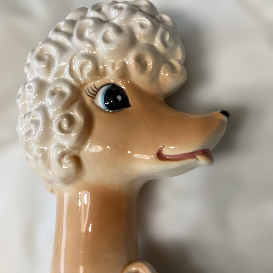 プードル 陶器製置物 インテリア　フュギュリン　レトロ　約43cm