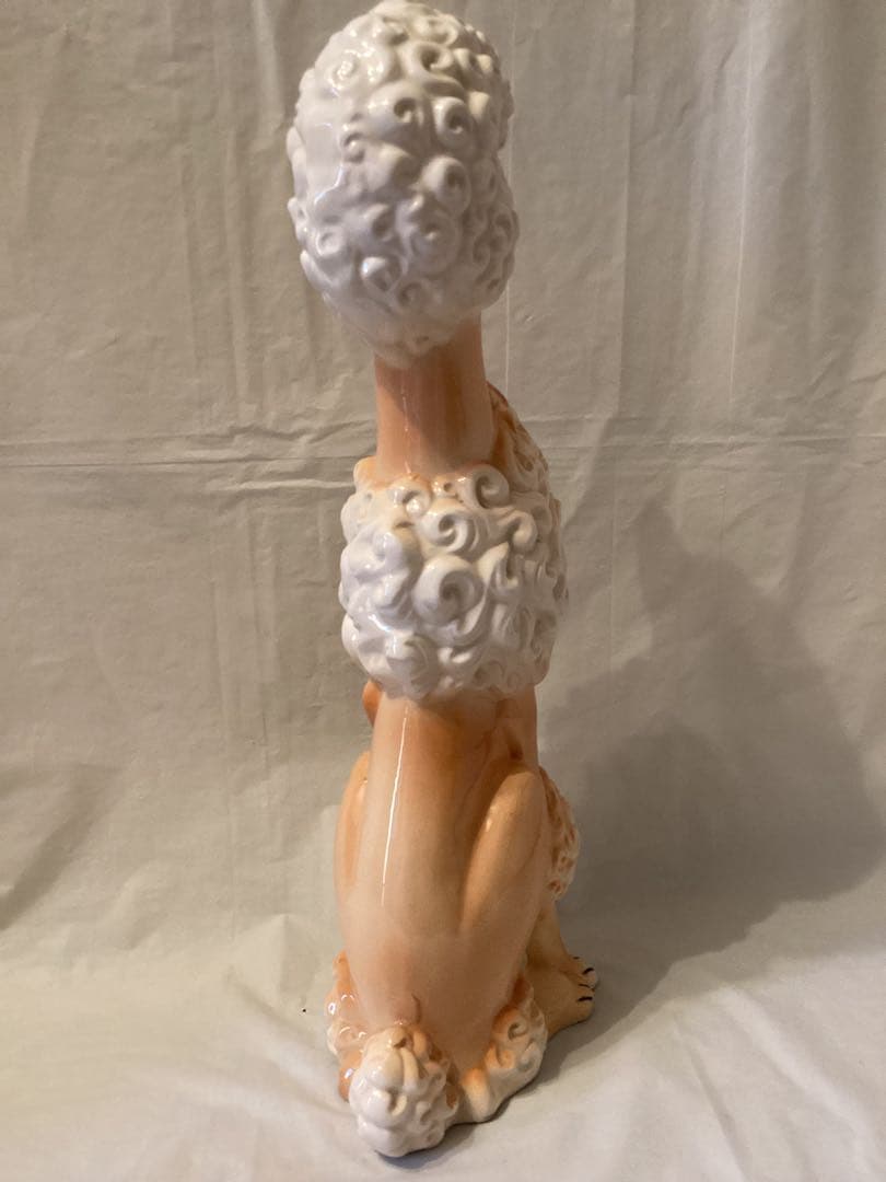 プードル 陶器製置物 インテリア　フュギュリン　レトロ　約43cm