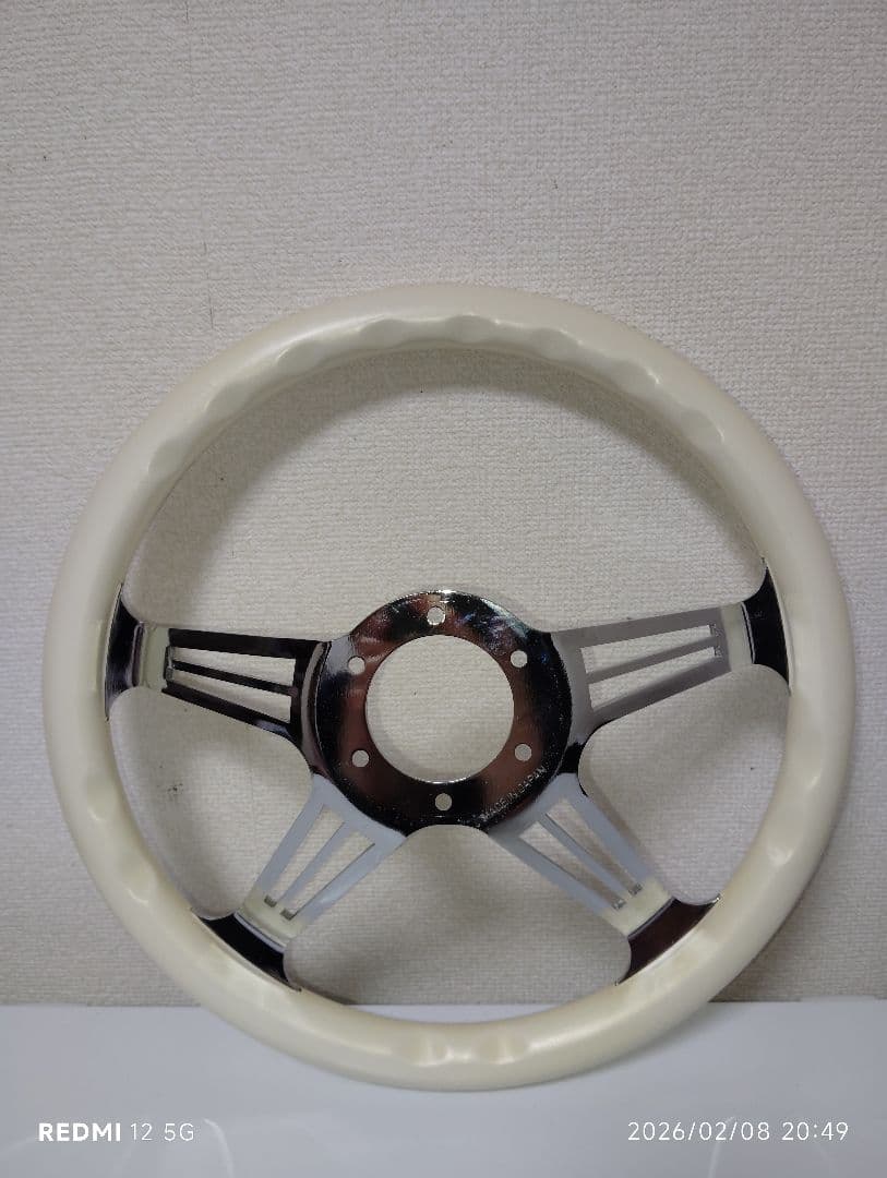 ステアリング　ホワイト　コンケーブ(当時物)